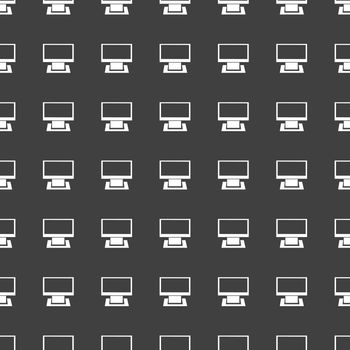 Computer web icon. flat design. Seamless gray pattern.