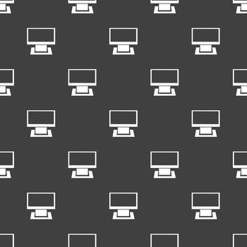 Computer web icon. flat design. Seamless gray pattern.