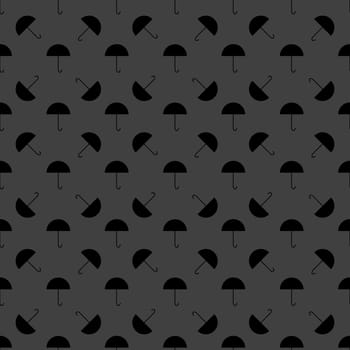 Umbrella web icon. flat design. Seamless gray pattern.