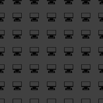 Computer web icon. flat design. Seamless gray pattern.