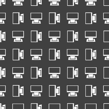 Computer web icon. flat design. Seamless gray pattern.