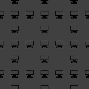 Computer web icon. flat design. Seamless gray pattern.