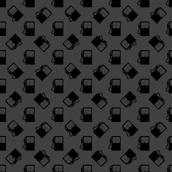 Gas, fuel station web icon. flat design. Seamless gray pattern.