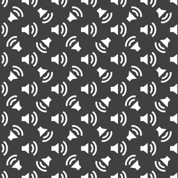 Speaker web icon flat design. Seamless pattern.