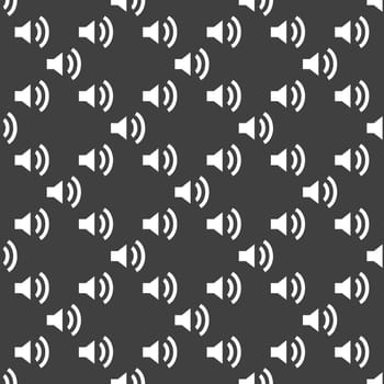 Speaker web icon flat design. Seamless pattern.