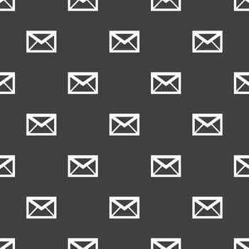 mail envelope web icon. flat design. Seamless pattern.