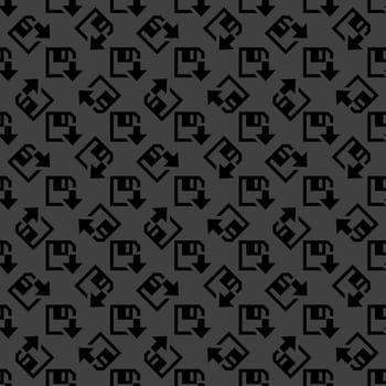 floppy disk download web icon. flat design. Seamless gray pattern.