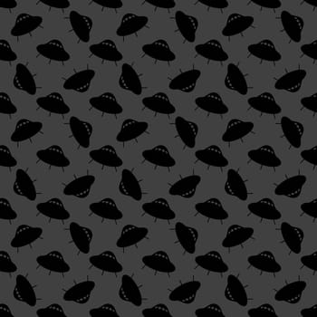 UFO web icon. flat design. Seamless gray pattern.