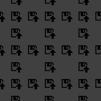 floppy disk upload web icon. flat design. Seamless pattern.