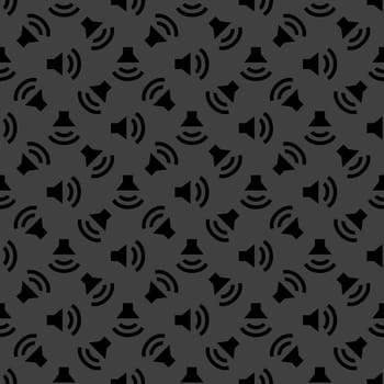 Speaker web icon flat design. Seamless pattern.