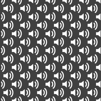 Speaker web icon flat design. Seamless pattern.