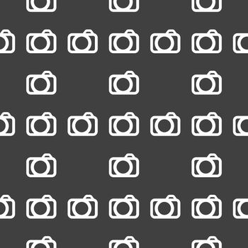 Camera web icon. flat design. Seamless pattern.