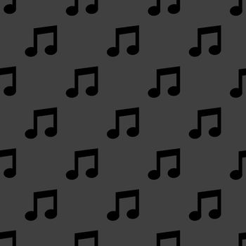 Music note web icon. flat design. Seamless pattern.