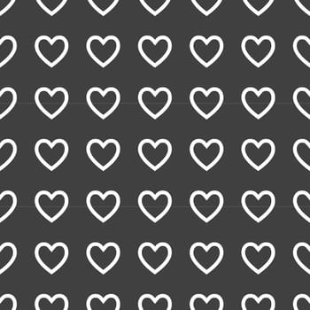 Heart web icon. flat design. Seamless pattern.