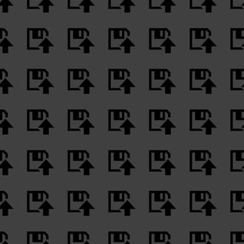 floppy disk upload web icon. flat design. Seamless pattern.