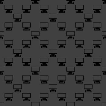 Computer web icon. flat design. Seamless gray pattern.