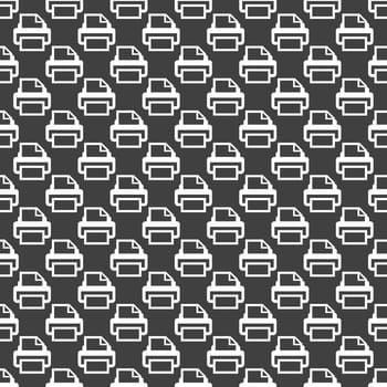 Printer web icon. flat design. Seamless pattern.