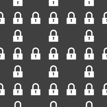 padlock web icon. flat design. Seamless pattern.