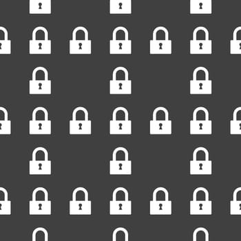 padlock web icon. flat design. Seamless pattern.