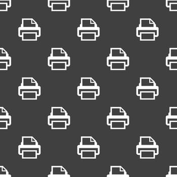 Printer web icon. flat design. Seamless pattern.