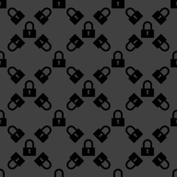 padlock web icon. flat design. Seamless pattern.