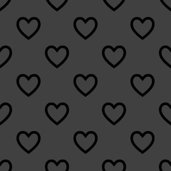 Heart web icon. flat design. Seamless pattern.