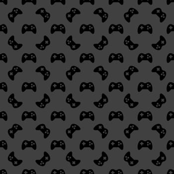 Gaming Joystick web icon. flat design. Seamless pattern.