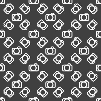 Camera web icon. flat design. Seamless pattern.