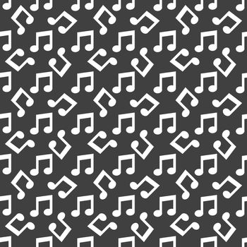 Music note web icon. flat design. Seamless pattern.