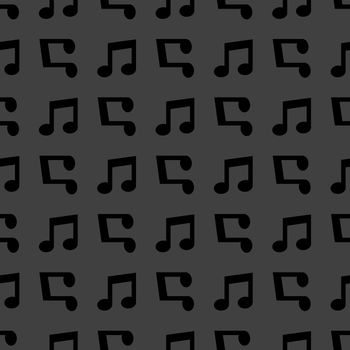 Music note web icon. flat design. Seamless pattern.