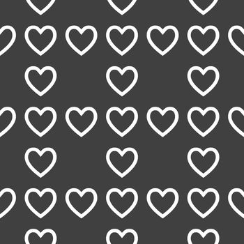 Heart web icon. flat design. Seamless pattern.