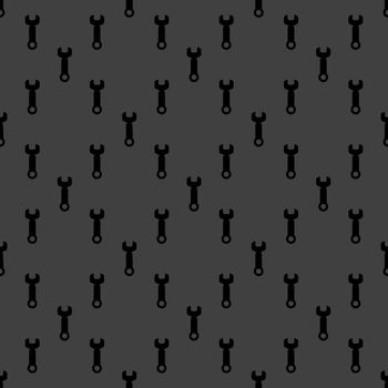 Wrench. tool to work web icon. flat design. Seamless pattern.