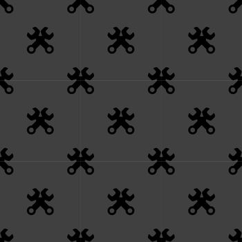 Wrench. tool to work web icon. flat design. Seamless pattern.