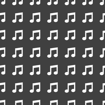 Music note web icon. flat design. Seamless pattern.