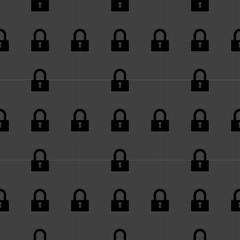 padlock web icon. flat design. Seamless pattern.