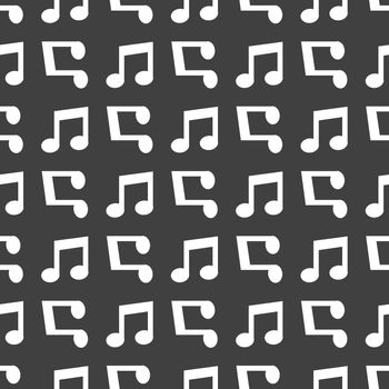 Music note web icon. flat design. Seamless pattern.