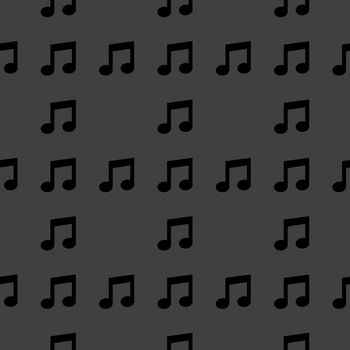 Music note web icon. flat design. Seamless pattern.