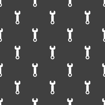 Wrench. tool to work web icon. flat design. Seamless pattern.