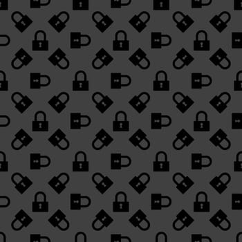 padlock web icon. flat design. Seamless pattern.