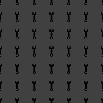 Wrench. tool to work web icon. flat design. Seamless pattern.