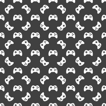 Gaming Joystick web icon. flat design. Seamless pattern.