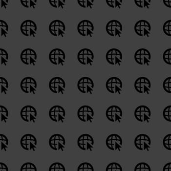 globe web icon. flat design. Seamless pattern.