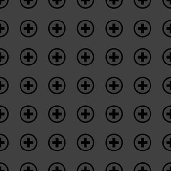 Plus web icon. flat design. Seamless pattern.