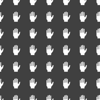 hand web icon. flat design. Seamless pattern.