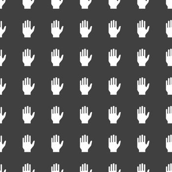 hand web icon. flat design. Seamless pattern.