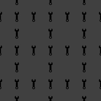 Wrench. tool to work web icon. flat design. Seamless pattern.