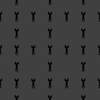 Wrench. tool to work web icon. flat design. Seamless pattern.