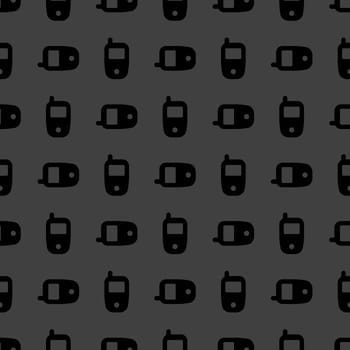 Mobile phone web icon. flat design. Seamless pattern.