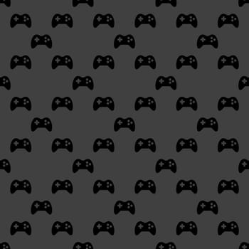 Gaming Joystick web icon. flat design. Seamless pattern.