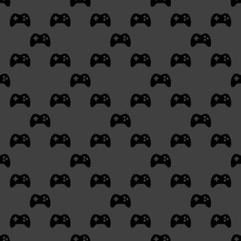 Gaming Joystick web icon. flat design. Seamless pattern.